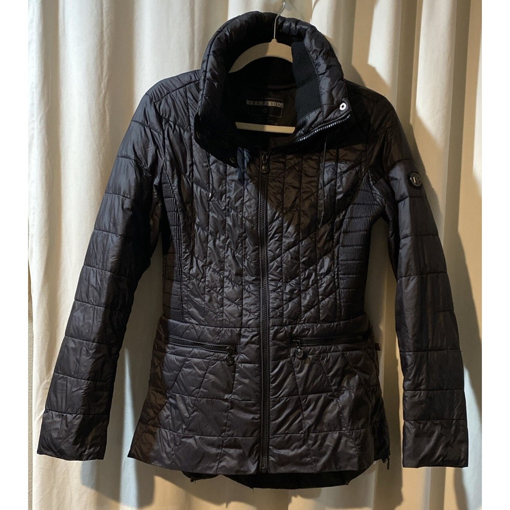 Bernardo Women's Primaloft Puffer Coat Jacket Black Small Packable Fall Coat